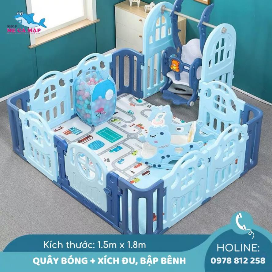 Cũi nhựa cho bé Hàn Quốc Holla Kiddy 1m8x2m, hàng có sẵn, ship toàn quốc 02