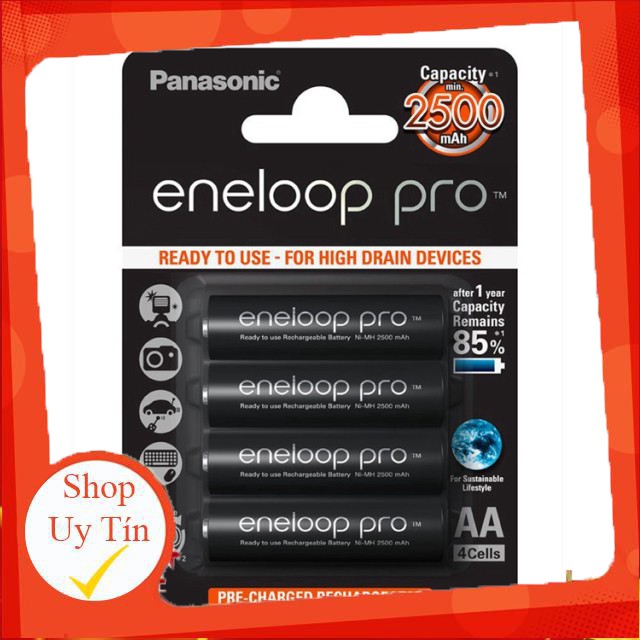 (GIÁ SẬP SÀN) Pin sạc AA ( Pin tiểu ) eneloop pro 2500mAh - 4 viên