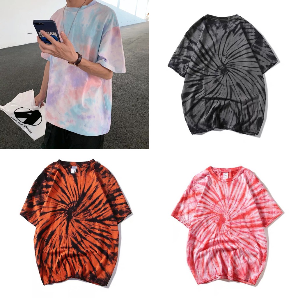 Áo Thun Trơn Tie dye Loang Nhuộm Oversize Hot Trend Unisex