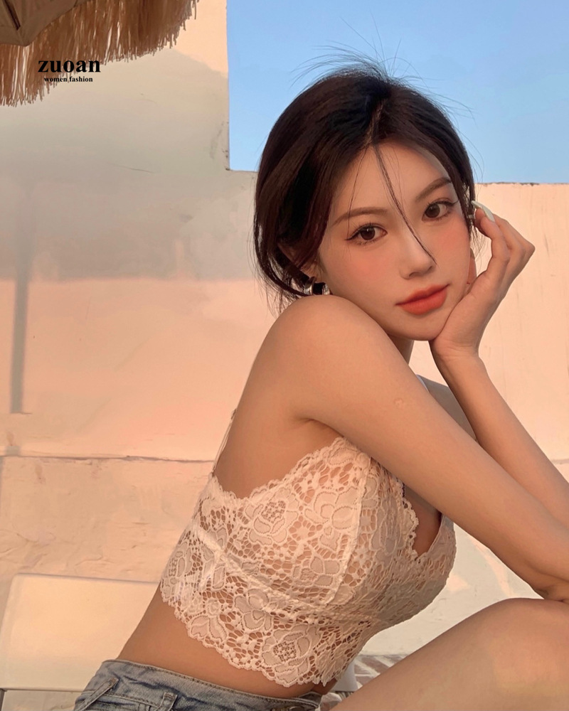 Áo hai dây SUXI phối ren kiểu dáng quyến rũ cho nữ