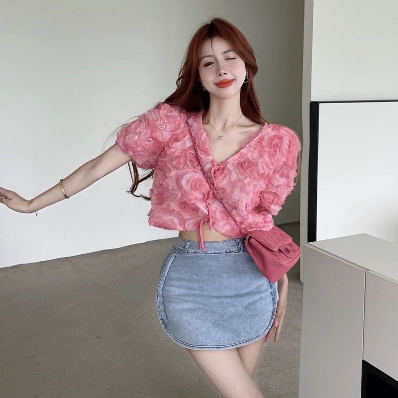 ✨💕 Áo thiết kế hoa hồng 3D, SẴN FLASHSALE 15%