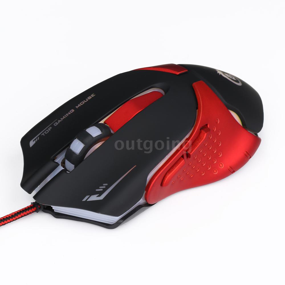 Chuột gaming có dây 3200 DPI đèn led thiết kế 6 phím