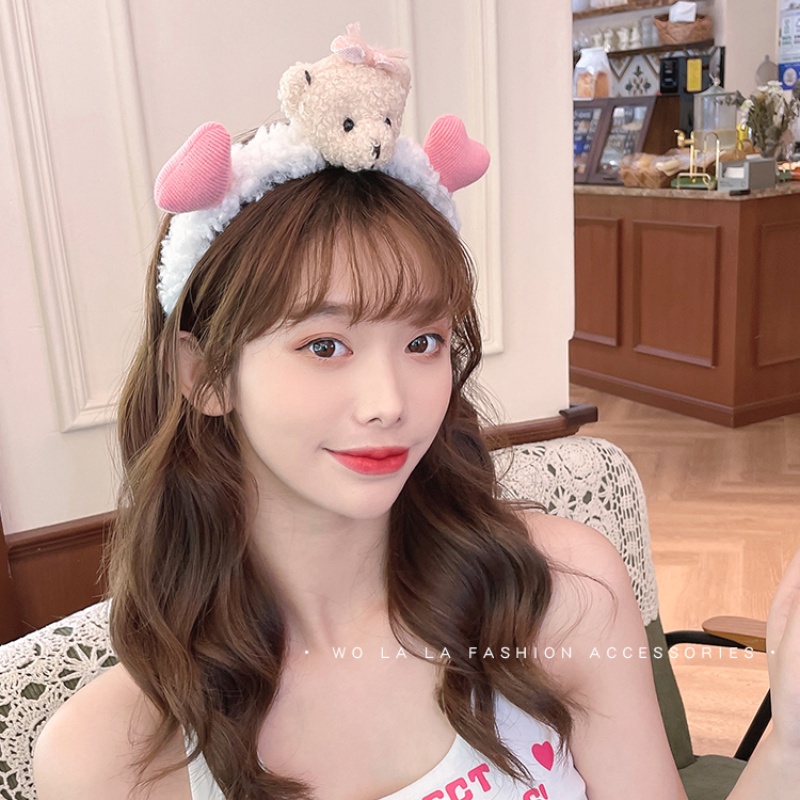 Băng đô cài tóc hình gấu bông dễ thương phong cách hàn quốc dành cho nữ