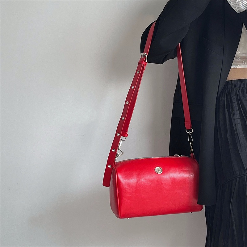 Túi đeo chéo IELGY hình trụ phong cách Retro đa năng dành cho nữ