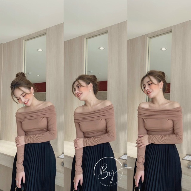 Áo thun trễ vai body