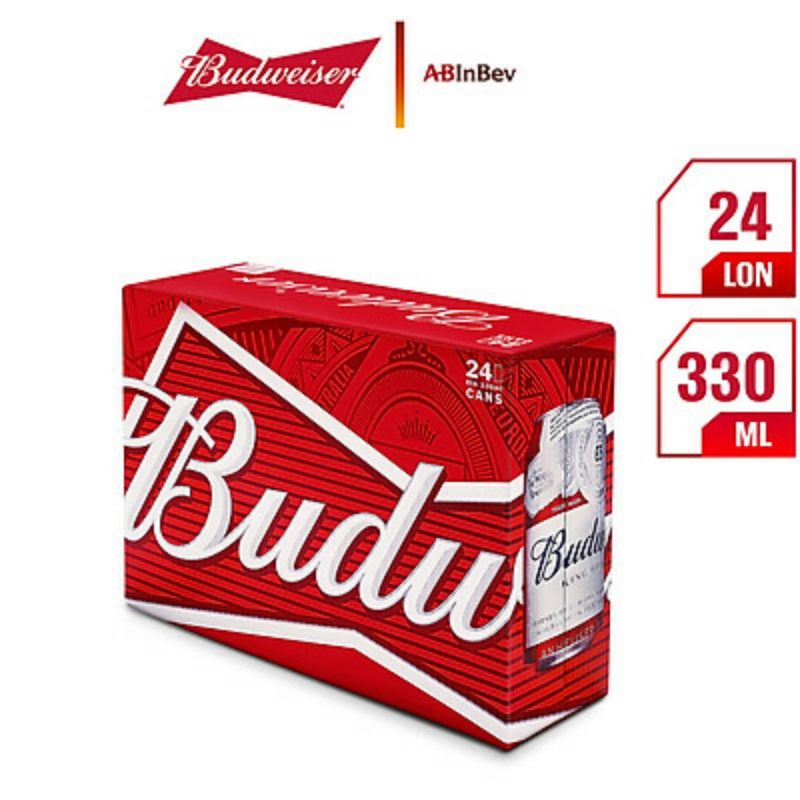Thùng 24 Lon Bia Budweiser (330ml / Lon) date 11/2021