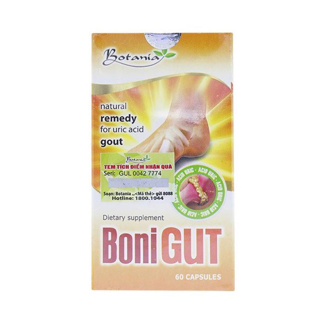 Bonigut - Hộp 60 viên - xua tan nỗi lo bệnh gout