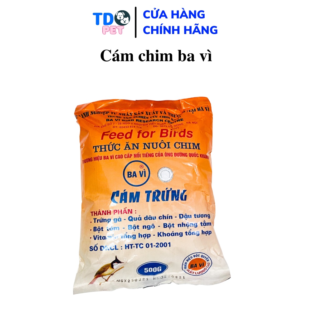 Cám trứng Ba Vì cao cấp giá rẻ 500g dùng chung cho các loại chim phân phối chính hãng bởi TD PET