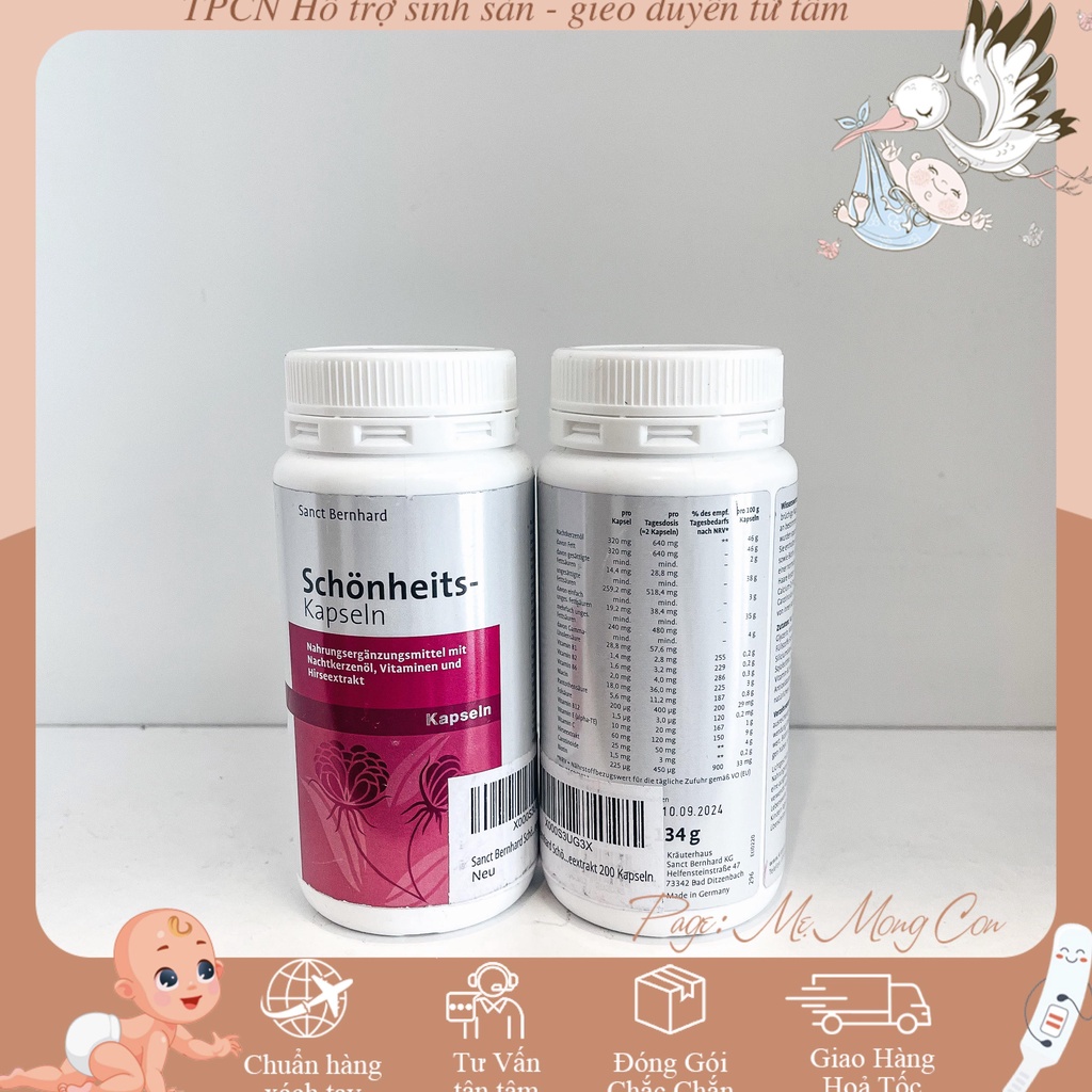 Hoa anh thảo schonheits  kapseln đức lọ 200 viên bổ nội tiết tăng thụ thai cho nữ Embott22