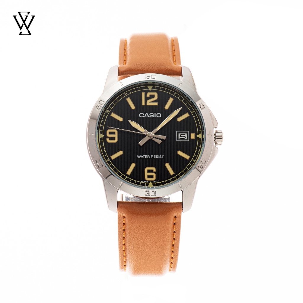 Đồng Hồ Quartz Nam Casio WATCHSTORE MTP-V004L-1B2UDF Thiết Kế Kính Khoáng 41.5mm, Dây Đeo Da Và Vỏ Thép Không Gỉ