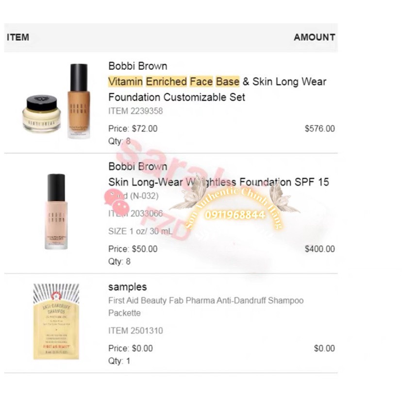 Kem nền Bobbi Brown kiềm dầu lâu trôi Bobbi Brown Skin Longwear Weightless Foundation SPF 30ml