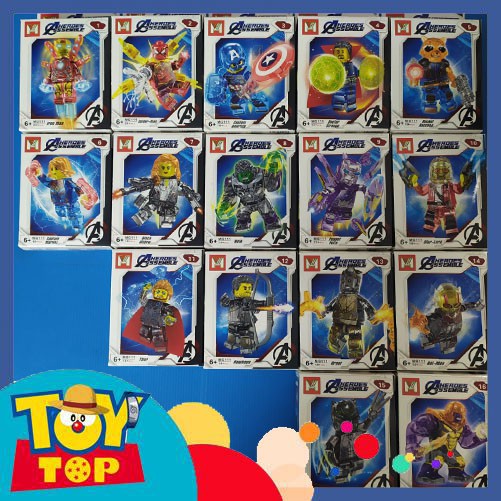 [Một hộp] ghép Lắp Ráp Xếp Hình Minifigures Marvel Super Hero Phiên Bản Trong Suốt MG111