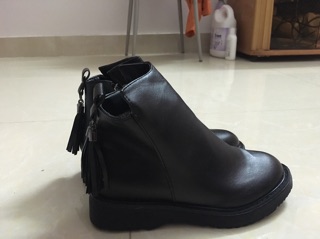 Giầy cao cổ đế độn 3p chất da siêu xịn