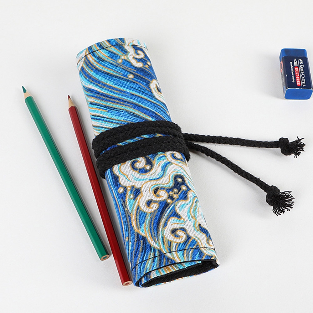Túi đựng bút chì sức chứa lớn phong cách Nhật Bản dạng cuộn tiện lợi