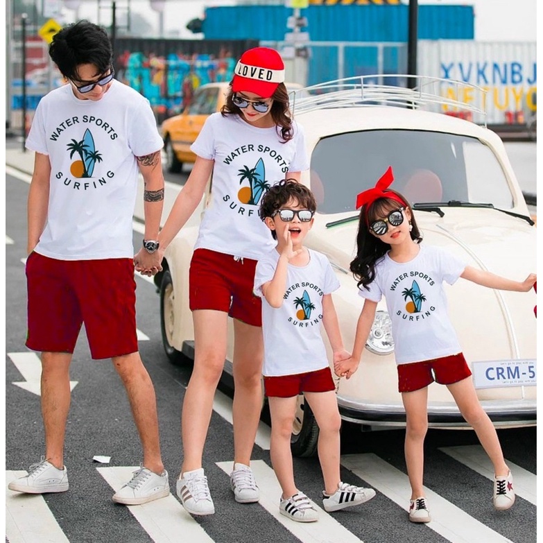 Áo gia đình, áo nhóm đi biển chất thun cotton co dãn thoáng mát, đủ size và màu (Shop có bán kèm quần_Ib Shop nhé)