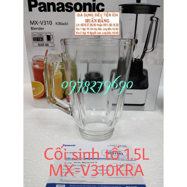 (LINH KIỆN CHÍNH HÃNG - MẪU MỚI) LY, CỐI THỦY TINH SINH TỐ MÁY XAY PANASONIC MX-V310KRA MX310 MX300KRA V310 MX V310