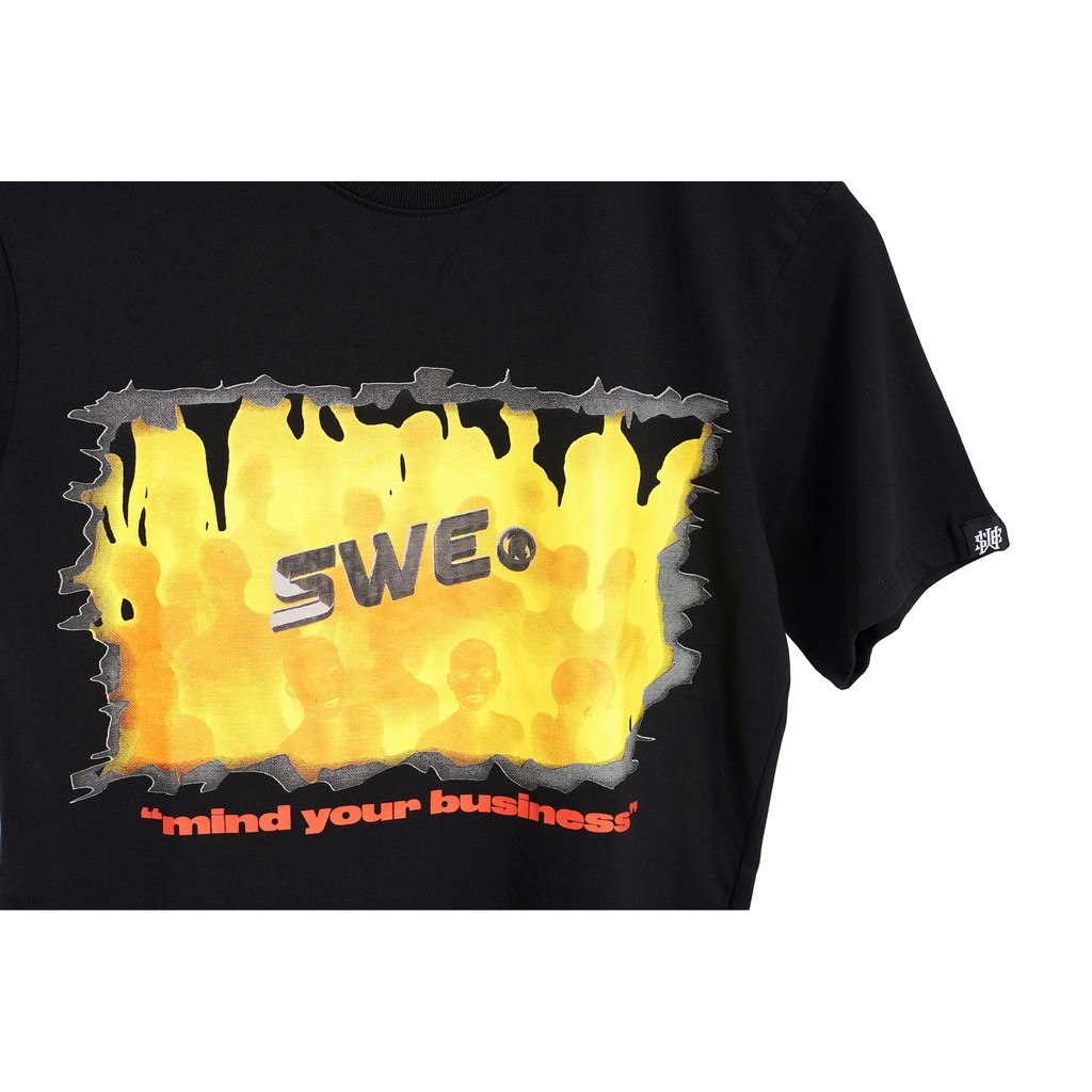 Áo thun đen S.WE CROWD tee black unsex nam nữ form tộng tay lỡ