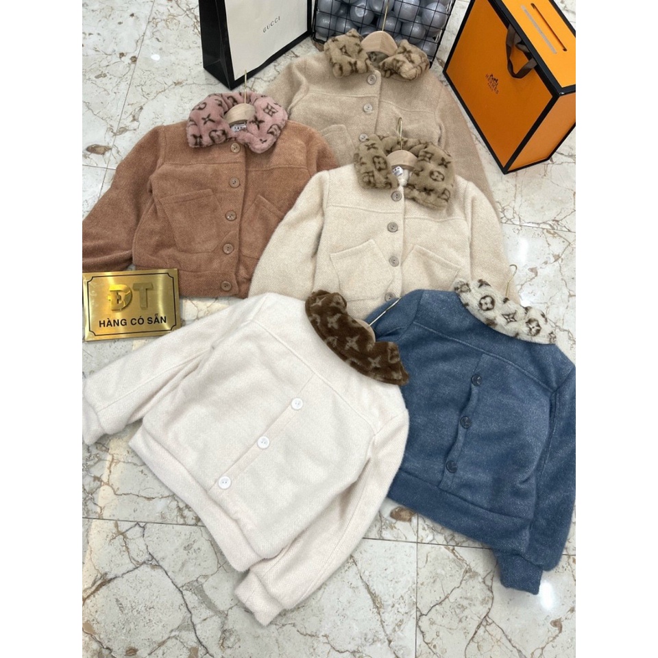 Áo dạ nữ, áo dạ cổ lông mặc ấm màu cơ bản dễ mặc hàng quảng châu cao cấp Oanh Shop | BigBuy360 - bigbuy360.vn