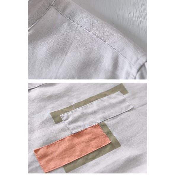 Áo Đũi Cộc Tay Nam Phối Họa Tiết Màu Thời Trang