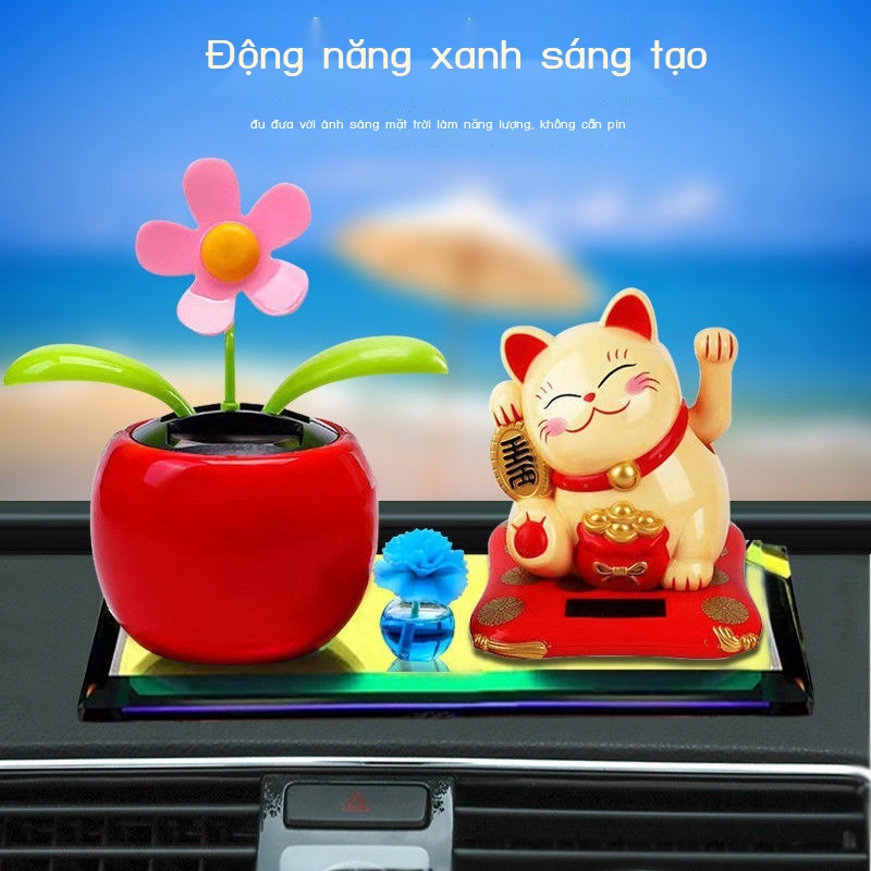 Mặt trời may mắn mèo đồ trang trí ô tô xích đu mặt trời xe hơi nước hoa ghế sáng tạo trang trí nội thất ô tô