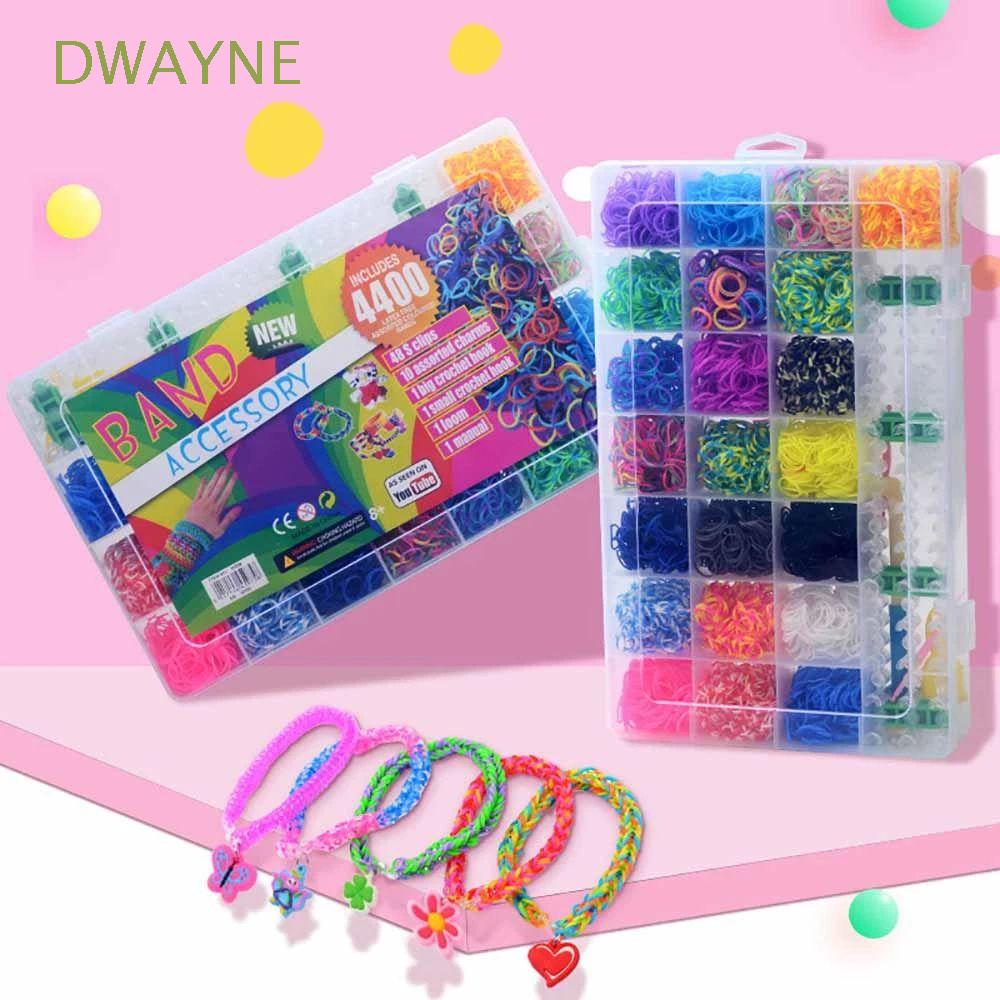 DWAYNE Multi-functional Rubber Loom Bands Practical Rainbow Woven Bracelet Rainbow Rubber Bands DIY Toys 1500pcs Candy Color Craft Toys Classic Children Elastic Band Bracelet Making Kit