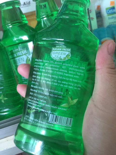 NƯỚC SÚC MIỆNG HASAN FRESH TRÀ XANH