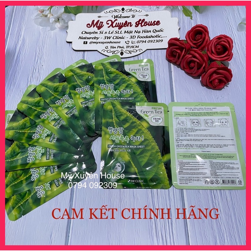 Mặt Nạ Dưỡng Da 3W Clinic Trà Xanh Chính Hãng Hàn Quốc