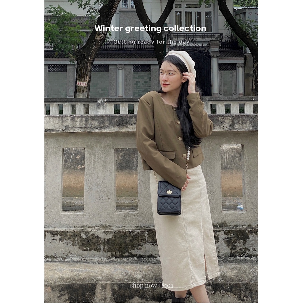 BLAZER CỔ VUÔNG TÚI NẮP_AK194