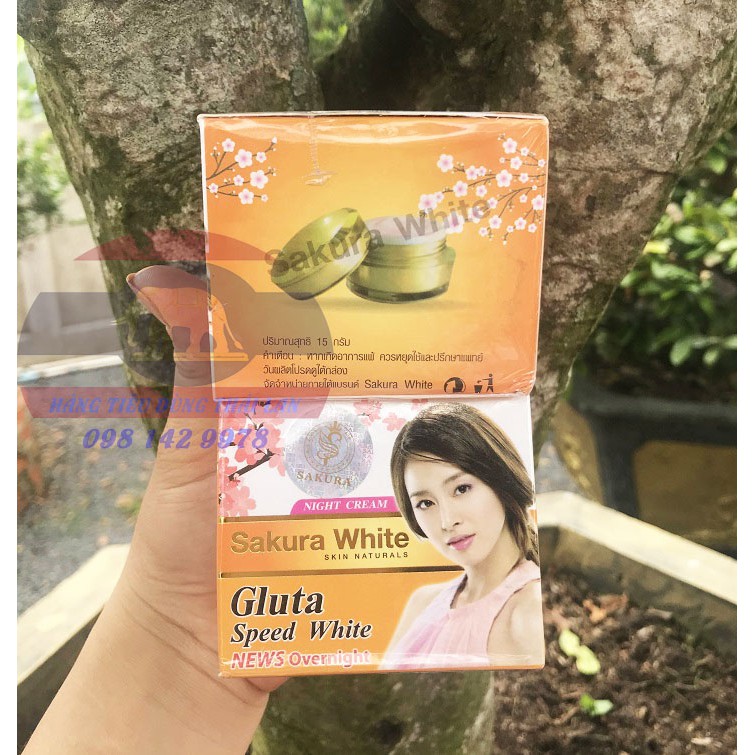 KEM DƯỠNG TRẮNG DA SAKURA WHITE GLUTA SPAEED WHITE - BAN ĐÊM