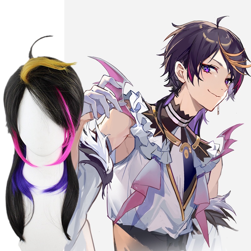 Bộ Tóc Giả Dài Màu Đen Cosplay NIJISANJI