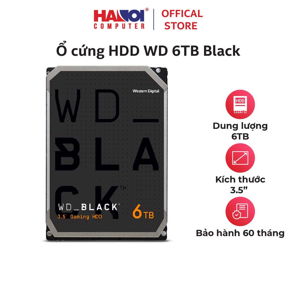 Ổ cứng HDD WD 6TB Black 3.5 inch, 7200RPM, SATA, 256MB Cache (WD6003FZBX)