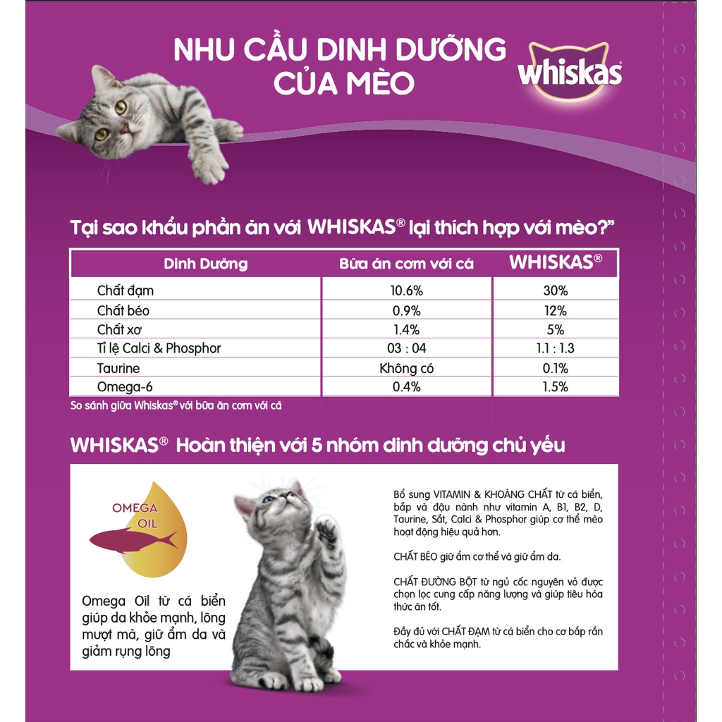 Thức ăn Whiskas dinh dưỡng dành cho mèo trưởng thành - 400g