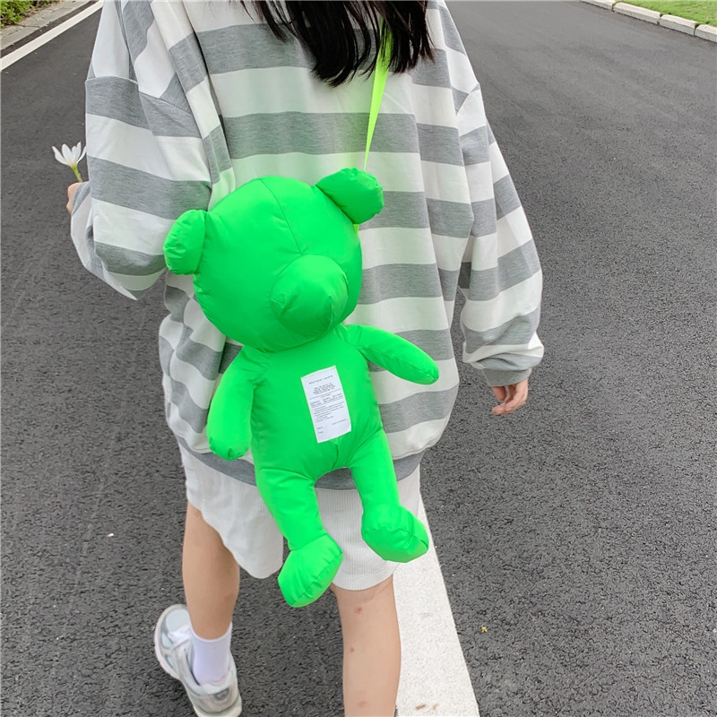 Ba Lô Đeo Vai Đính Gấu Bông Kiểu retro Dễ Thương Cho Nữ