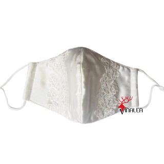 Khẩu trang lụa phối ren cao cấp