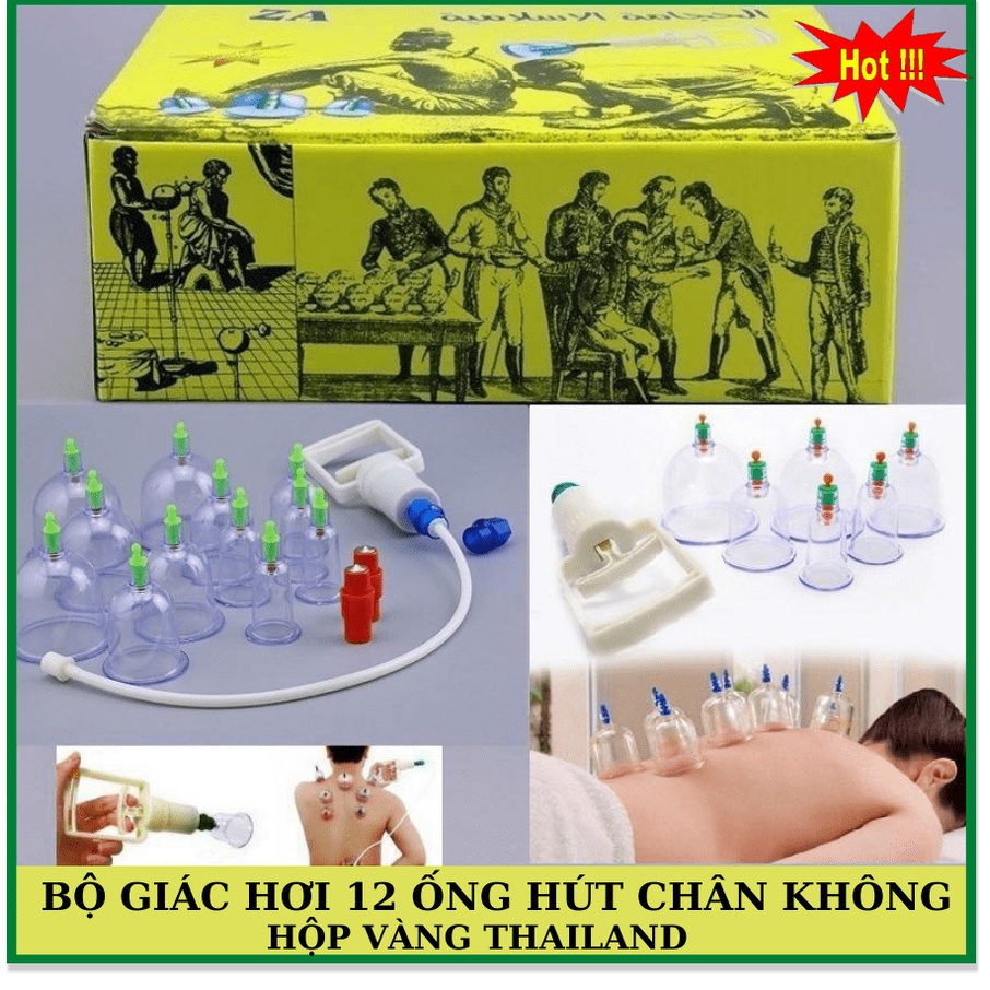 Bộ Dụng Cụ Giác Hơi 12 Ống Chân Không - Không Dùng Lửa, An Toàn Sức Khỏe -