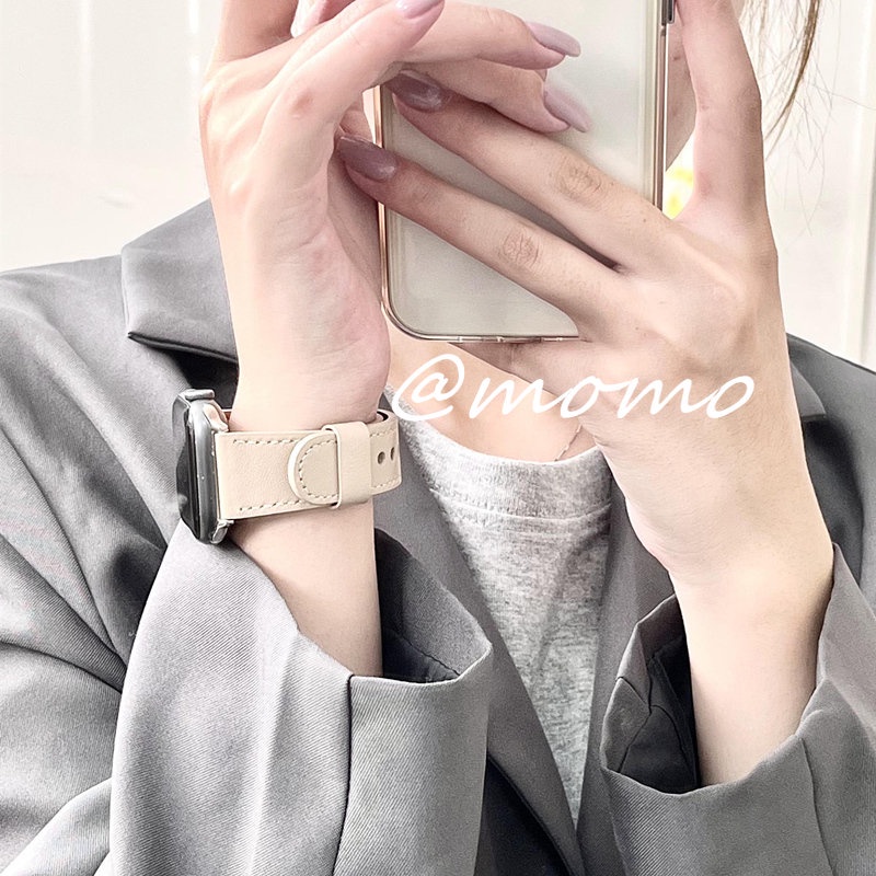Dây Đeo Bằng Da Dành Cho Apple Watch Ultra 8 7 49mm 45mm 40mm 41mm 44mm IWatch Series SE 6 5 4 3 2 1