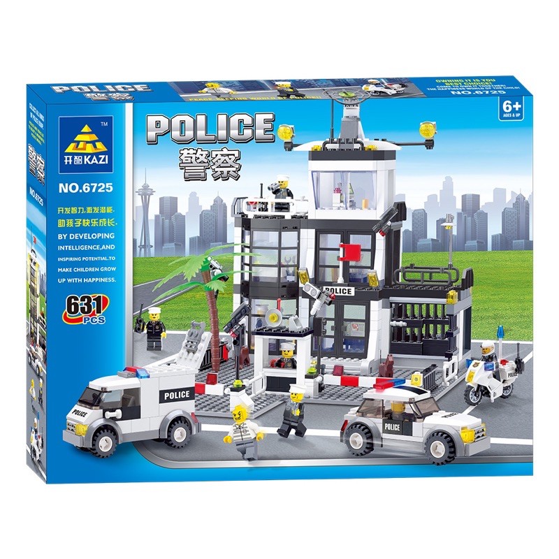 [ Hàng có sẵn ] Lego đồ chơi lắp ráp ngôi nhà, xe cảnh sát 631 miếng ghép -đồ chơi xếp hình