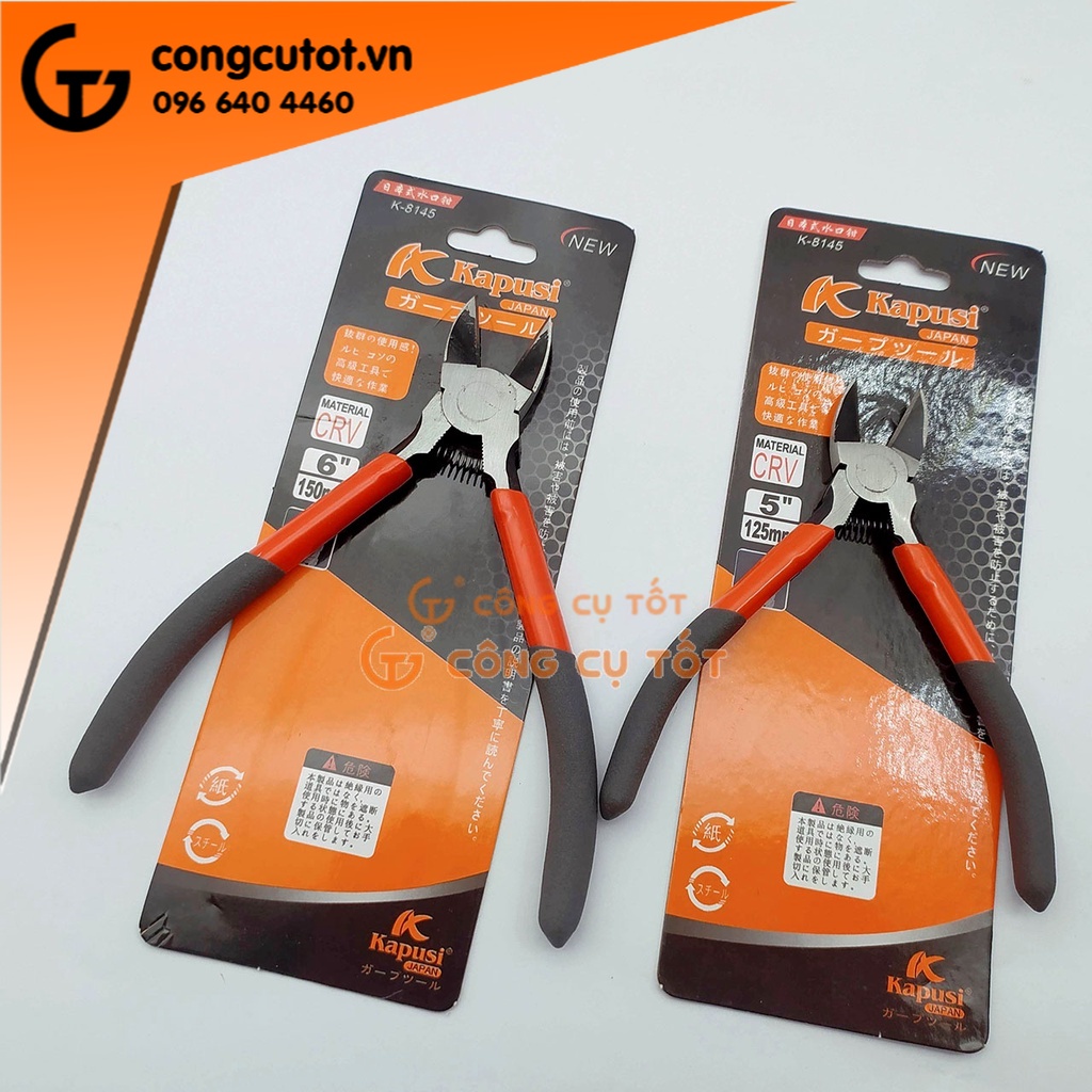 Kìm vát cắt bavia nhựa Kapusi lưỡi thép CR-V