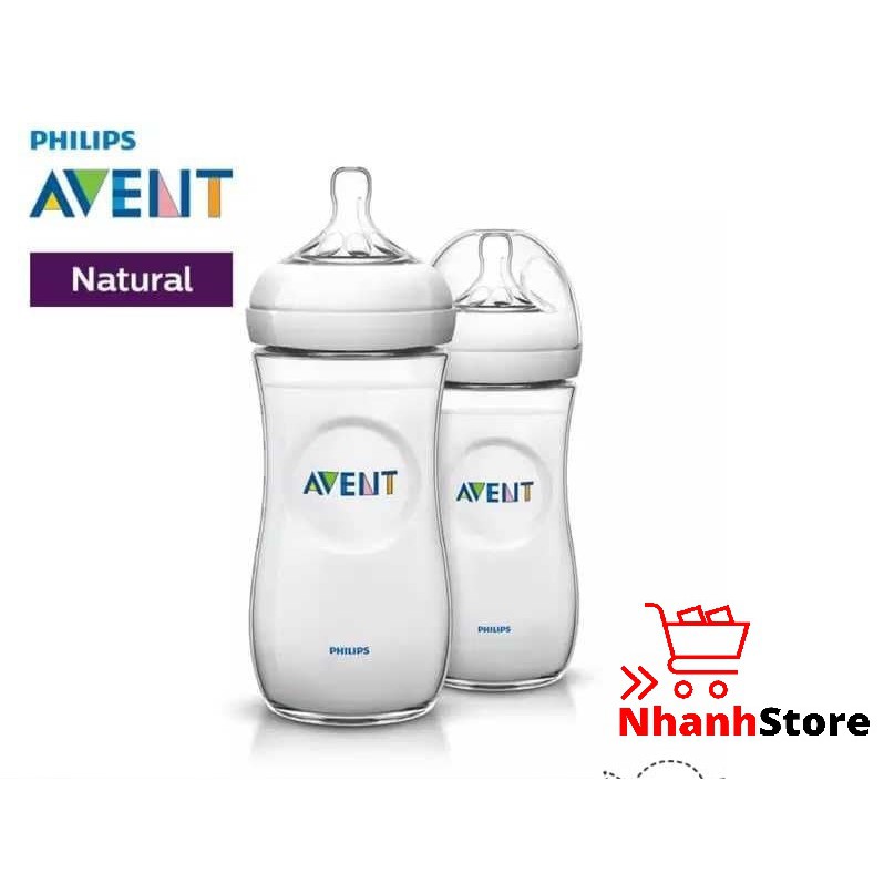 Bình sữa Avent Natural 330ml (Núm số 4, Cho trẻ từ 6 tháng+)