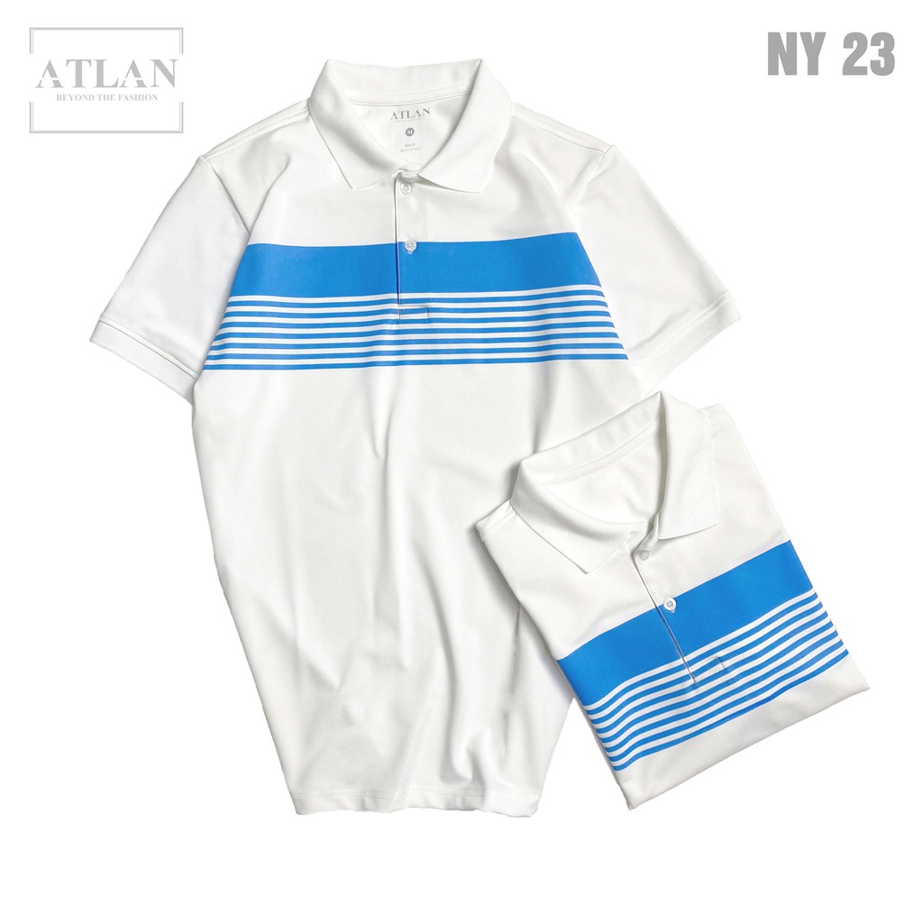 Áo Polo Nam 💖 𝘍𝘳𝘦𝘦𝘴𝘩𝘪𝘱 💖 Áo Thun Nam Trắng Sọc Xanh Biển Nhạt - NY23 | BigBuy360 - bigbuy360.vn
