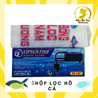 Máy Bơm Lọc Nước Hồ Cá VS-288, VS-388  & Bông Lọc - Bộ Bơm Lọc Nước Bể Cá Vipsun