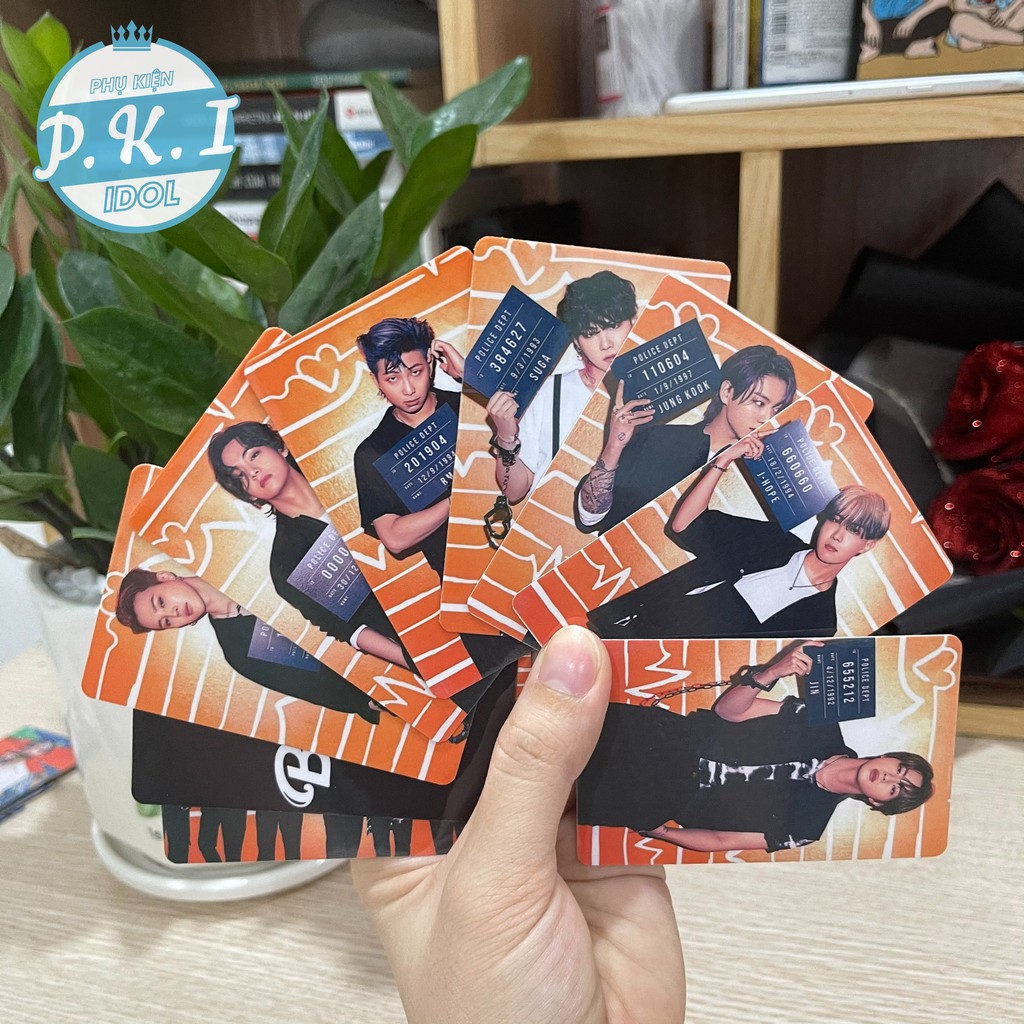 BTS INSTA - Bộ 9 ẢNH Card Bo Góc BTS Instagram Hót Nhất - Mẫu 8 Phong Cách Truy Nã Cực Ngầu