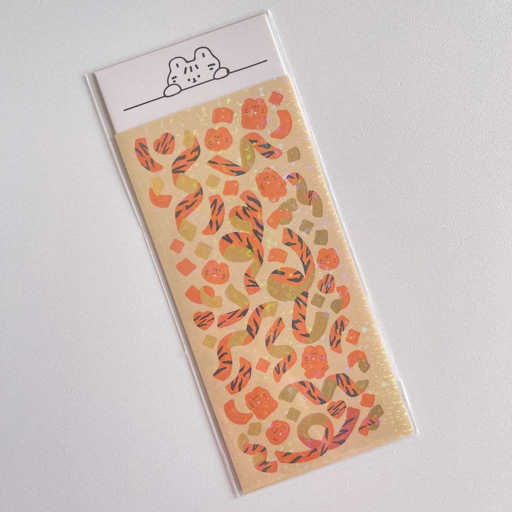 Peach 1Pcs Cute cat ribbon sticker Idol fan CAM decorative material Journal Scrapbook Decor Sticker