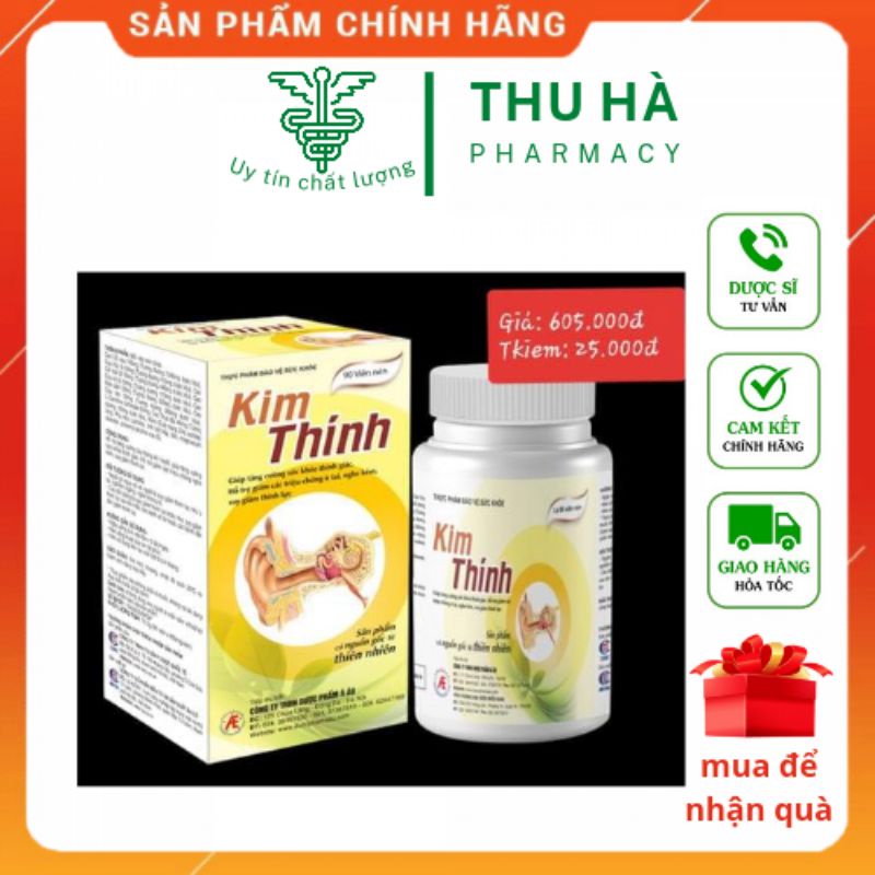 (Chính Hãng) Kim Thính hộp 2 lọ×90 viên  tặng 1 hộp 3- hỗ trợ tăng cường thính lực