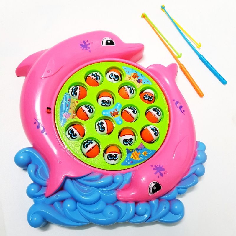 [nhiều MẪU-NHẠC-Xoay vòng] Đồ chơi câu cá dùng Pin dễ thương cho bé