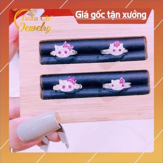 Set Bộ Bạc Mèo Hello Kitty FREE SHIP Bộ Trang Sức Cho Bé Hình Mèo Kitty Dễ Thương,Đính Đá Xinh Dành Cho Bé gái