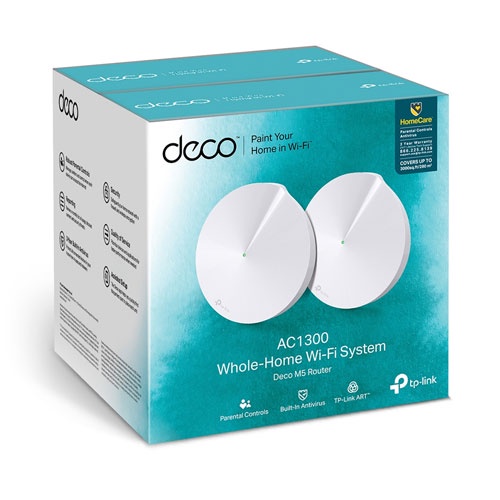 Hệ thống Wi-Fi Mesh TP-LINK Deco M5 (2-pack) - AC 1300Mbps - Kết nối 100 thiết bị