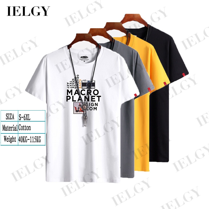 Áo Thun Nam Tay Ngắn Dáng Rộng Bằng cotton Thời Trang Mùa Hè size S-6XL