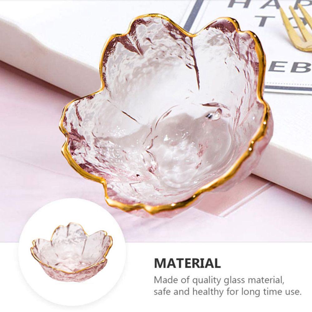 Đĩa Thủy Tinh Đựng Nước Chấm Hình Hoa Anh Đào Xinh Xắn|Bộ Đồ Ăn Sala Trái Cây Inlay