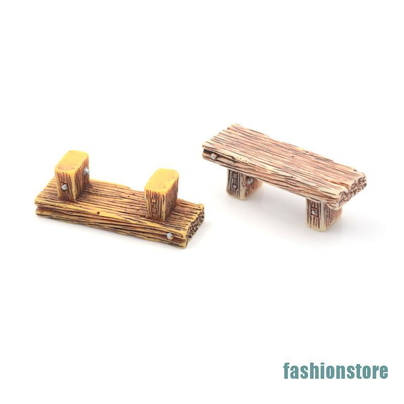Set 3 Băng Ghế Gỗ Mini Trang Trí Tiểu Cảnh